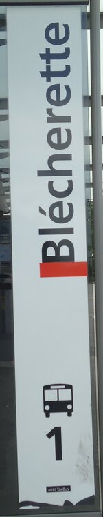 (138'737) - tl-Haltestellenschild - Lausanne, Bl�cherette - am 13.
