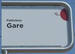 (195'599) - tpf-Haltestellenschild - Pal�zieux, Gare - am 5. August 2018