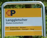 (252'100) - +P-Haltestellenschild - Blatten (L�tschen), Langgletscher - am 26.