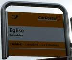 (245'026) - PostAuto-Haltestellenschild - Is�rables, Eglise - am 14.