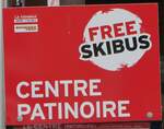 (245'048) - BUCHARD voyages-Haltestellenschild - La Tzoumaz, CENTRE PATINOIRE - am 14. Januar 2023