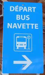 (189'017) - BUS NAVETTE-Haltestellenschild - Les Mar�cottes, Bahnhof - am 3. M�rz 2018
