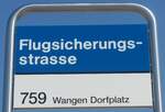 (215'911) - ZVV-Haltestellenschild - B�lach, Flugsicherungsstrasse - am 6. April 2020