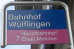 (217'441) - SBW-Haltestellenschild - Winterthur, Bahnhof W�lflingen - am 30.