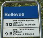 (133'473) - ZVV-Haltestellenschild - Z�rich, Bellevue - am 25.