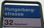 (143'781) - ZVV-Haltestellenschild - Z�rich, Hungerbergstrasse - am 21.
