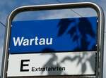 (236'382) - ZVV-Haltestellenschild - Z�rich, Wartau - am 28.
