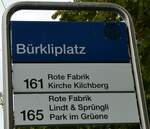 (256'239) - ZVV-Haltestellenschild - Z�rich, B�rkliplatz - am 21.