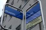(260'126) - ZVV-Haltestellenschild - Z�rich, Klusplatz - am 4.