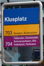 (260'128) - ZVV-Haltestellenschild - Z�rich, Klusplatz - am 4.