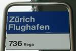 (131'012) - ZVV-Haltestellenschild - Z�rich, Flughafen - am 17.