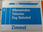 (205'242) - ZVB-Haltestellenschild - Unter�geri, Zimmel - am 18.