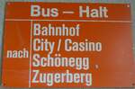 (205'273) - ZVB-Haltestellenschild am 18. Mai 2019 in Neuheim, ZDT